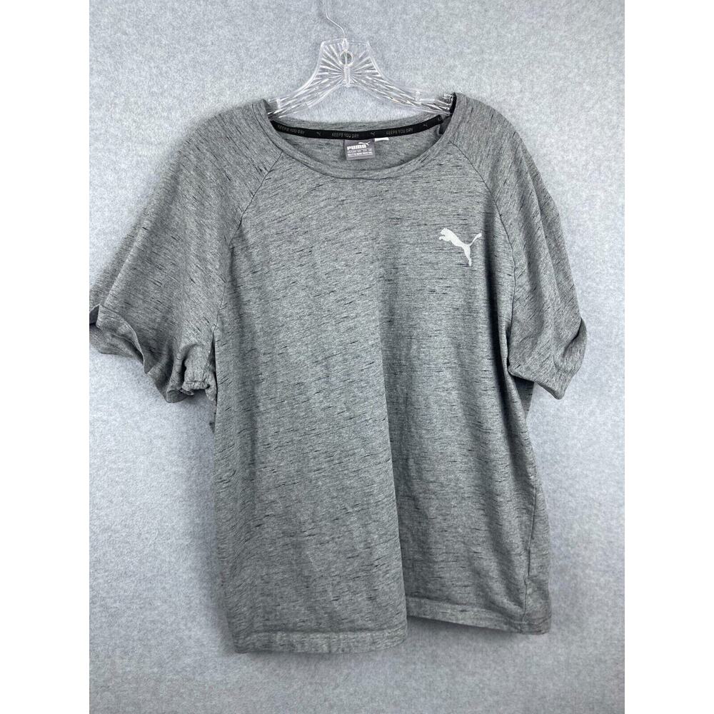 PUMA T Shirt Mens 2XL Gray Short Sleeve Keep You Dry Performance